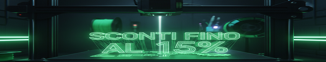 Il tuo progetto 3D prende vita! Sconti imperdibili fino al 15% sulle nostre stampe di qualità. Clicca ora e realizza le tue idee risparmiando!